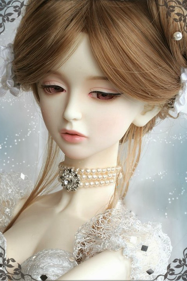 Doll white dress pearls lace free wallpaper - medium preview image