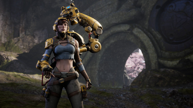 Woman futuristic suit cave robot free wallpaper - medium preview image
