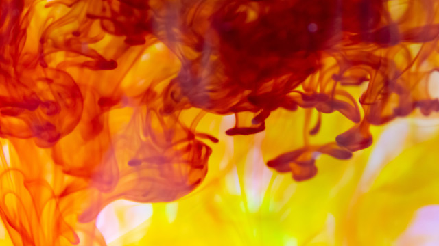 Red yellow liquid action painting free wallpaper - medium preview image
