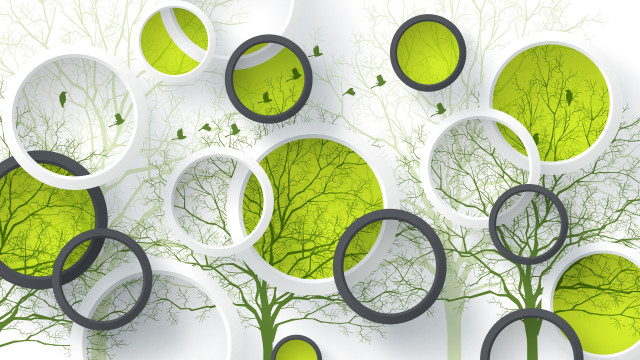 Trees globe clock gear moon free wallpaper - medium preview image