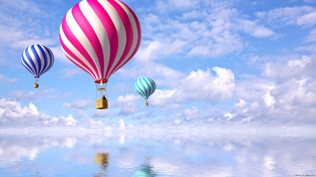 Hot air balloons floating sky #2 free wallpaper - medium preview image