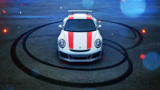 White car red stripes circle free wallpaper - medium preview image