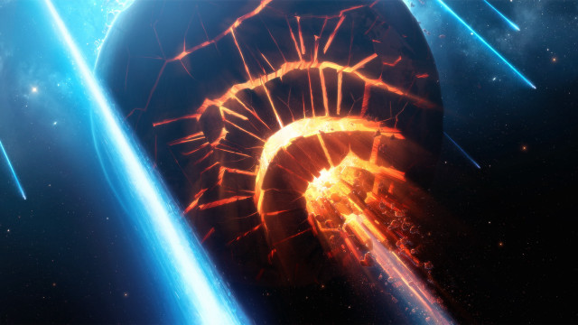 Spiral fire ice space blue free wallpaper - medium preview image