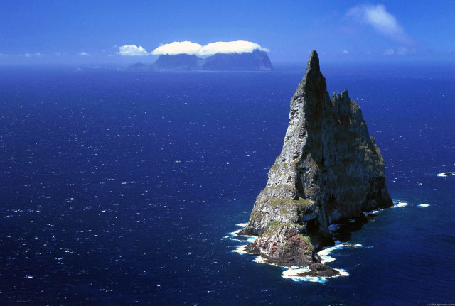 Large rock ocean mountain range #2 free wallpaper - medium preview image