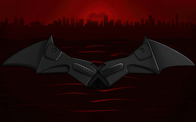 Bat city red sky light free wallpaper - medium preview image