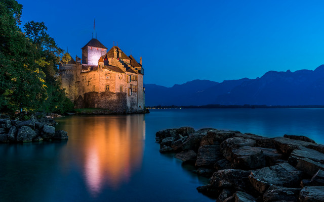 Castle rock outcropping night mountains free wallpaper for desktop - medium preview image