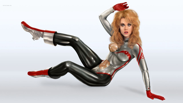 Retro futuristic cybernetic woman suit free wallpaper - medium preview image