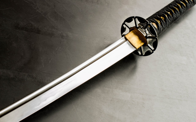 Sword gold handle black background free wallpaper - medium preview image