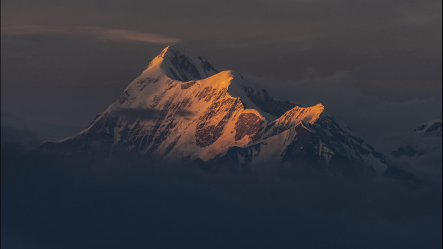 Mountain tall peak clouds night free wallpaper - medium preview image