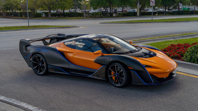 Futuristic car street bushes trees free wallpaper - medium preview image