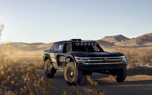 Black truck dirt road desert free wallpaper - medium preview image