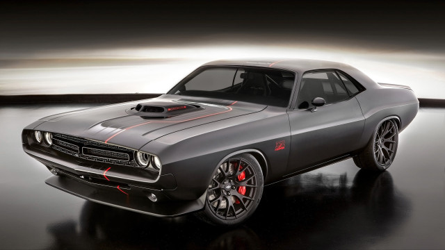 Gray muscle car red stripes free wallpaper - medium preview image