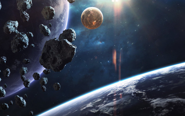Space rocks large planet star #2 free wallpaper - medium preview image