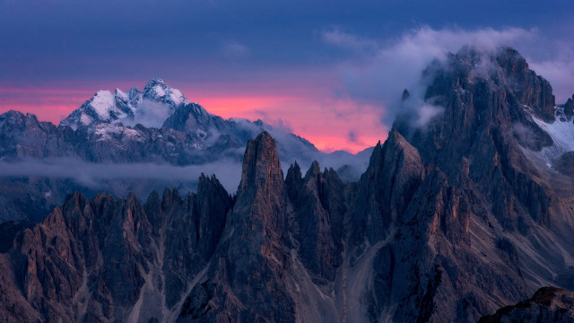 Mountain range pink sunset clouds #2 free wallpaper - medium preview image