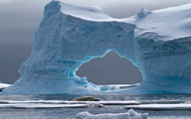 Iceberg hole water ecological art free wallpaper - medium preview image