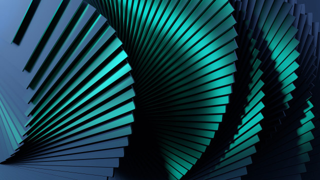 Blue green abstract curved side free wallpaper - medium preview image