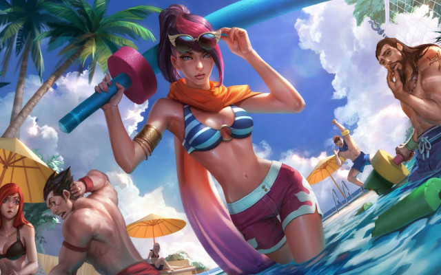 Katarina beach surfboard male female free wallpaper - medium preview image
