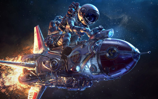 Space man ship outer space free wallpaper - medium preview image