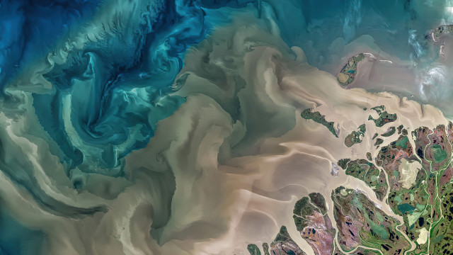 Satellite water land water space free wallpaper - medium preview image
