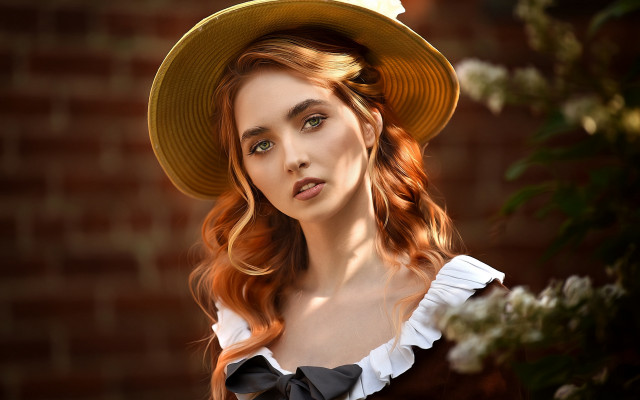 Elina karimova pre raphaelite brick free wallpaper - medium preview image
