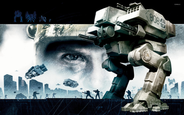 Sci fi character futuristic helmet free wallpaper - medium preview image