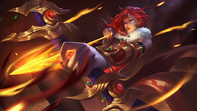 Woman demon sword fire armor free wallpaper - medium preview image