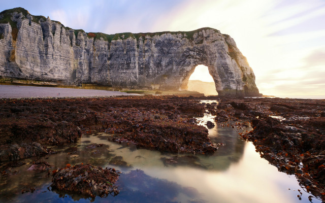 Large arch rock landscape city free wallpaper - medium preview image