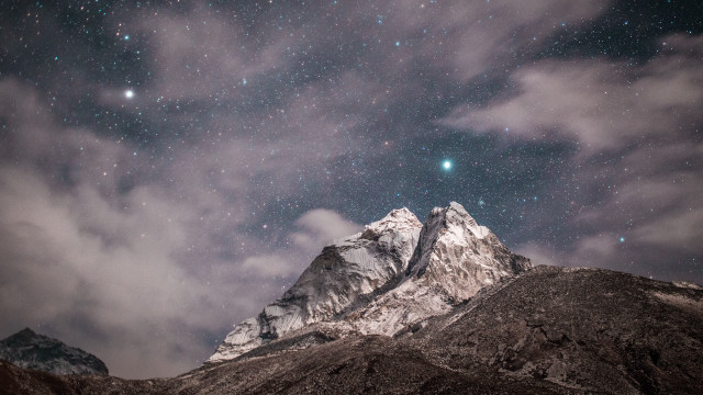 Mountain stars clouds astro space free wallpaper - medium preview image