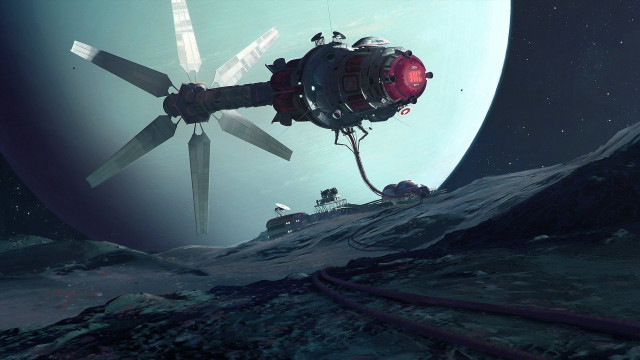Sci fi flying mountain space #2 free wallpaper - medium preview image