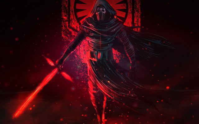 Dark armor sword glowing red free wallpaper - medium preview image