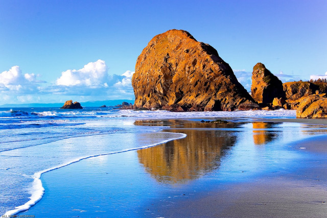 Beach rock formation blue sky #2 free wallpaper - medium preview image