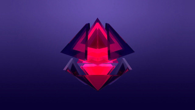 Purple red crystal cubism triangle free wallpaper - medium preview image