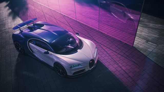 White blue sports car parking #2 free wallpaper - medium preview image