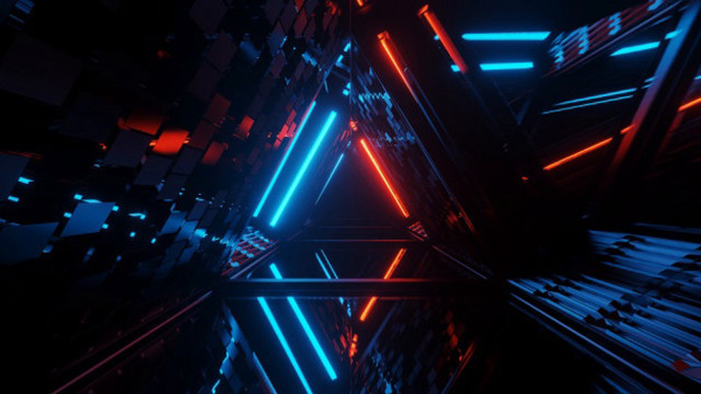 Neon cyberpunk 3d scifi glowing free wallpaper - medium preview image