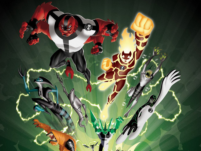 Cartoon characters green background lightning free wallpaper - medium preview image