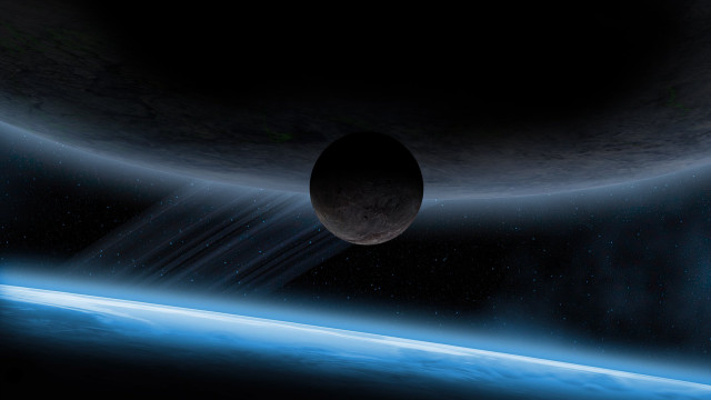 Distant object blue light space free wallpaper - medium preview image