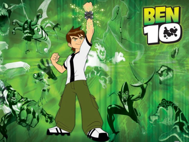 Ben10 green background cartoon character free wallpaper - medium preview image