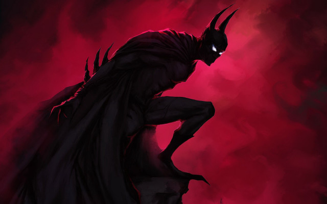 Demonic horned creature black cape free wallpaper - medium preview image