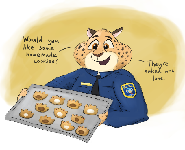 Police officer cookies cheetah face free wallpaper - medium preview image