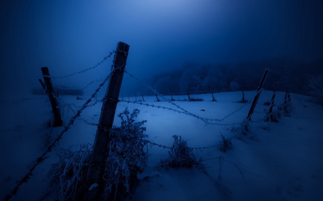 Fence snow moon foggy gothic free wallpaper - medium preview image