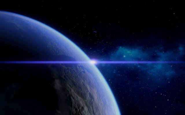 Blue planet beam light star free wallpaper - medium preview image