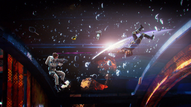 Snowboard man crowd aurora space free wallpaper - medium preview image