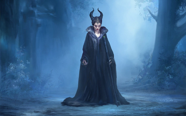 Demon horned forest fantasy art free wallpaper - medium preview image