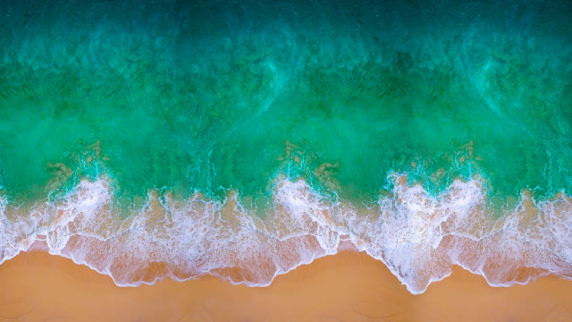 Beach wave green ocean environmental free wallpaper - medium preview image