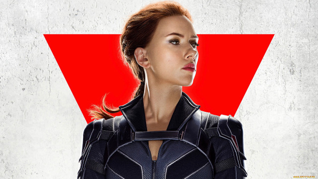 Woman black suit red triangle free wallpaper - medium preview image