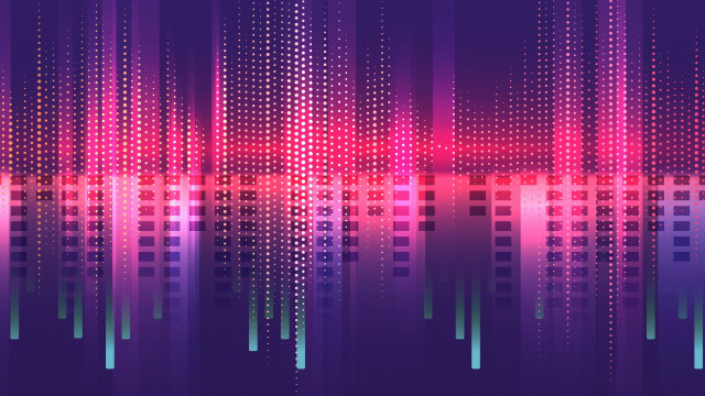 Purple pink dots squares synthwave free wallpaper - medium preview image