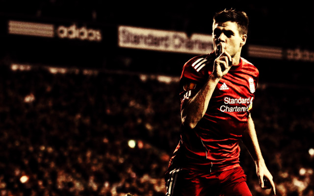Man red uniform running soccer free wallpaper - medium preview image