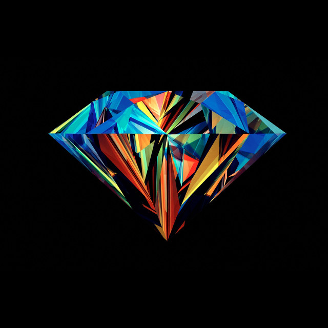 Colorful diamond black background abstract free wallpaper - medium preview image