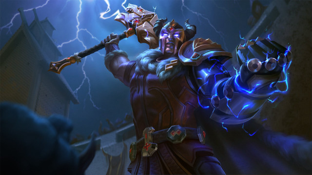 Man suit sword lightning glow free wallpaper - medium preview image
