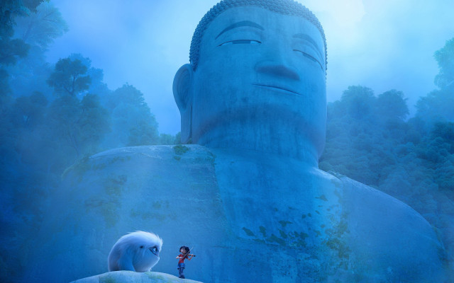 Large statue child forest person free wallpaper - medium preview image